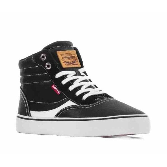 LEVIS LANCE MID CT CVS UL CASUAL TRAINERS SNEAKERS MEN SHOES BLACK SIZE 13 - Picture 1 of 15